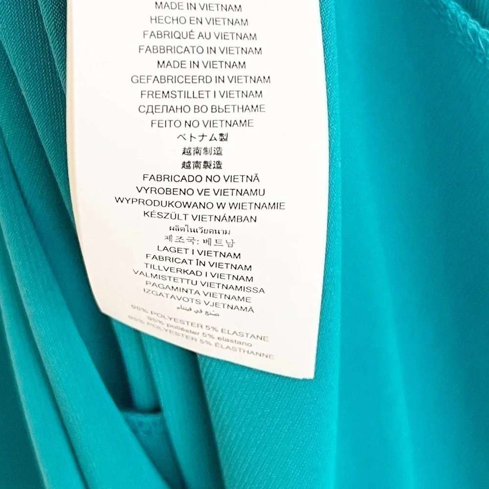 Michael Kors Cross Front Shift Dress Sleeveless Teal Blue Women's Size XS